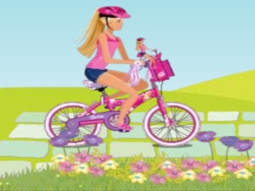 Barbie anda de bicicleta