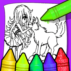 Desenhos para colorir de menina lobo de anime