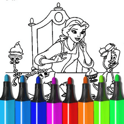 Desenho para colorir da Bela e a Fera