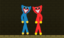 Stickman vermelho e azul Huggy